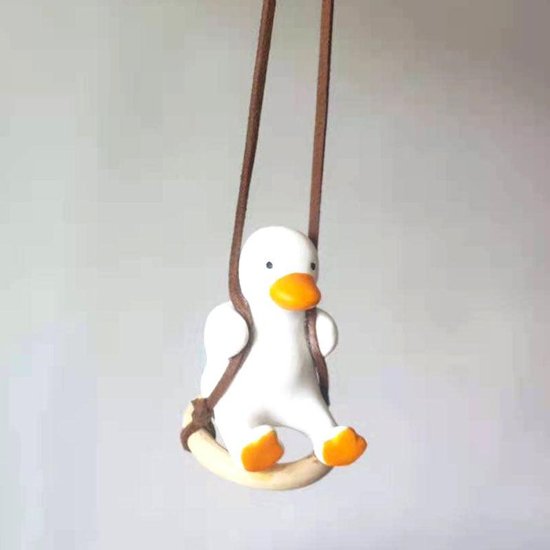 Swing Duck Rearview Mirror Car Ornament - Funny Cute Hanging Pendant